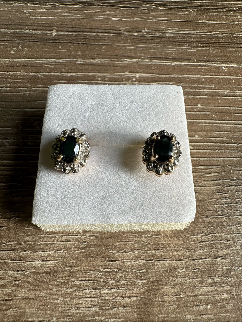 Oval Cut Sapphire Diamond Women's Stud Earring Yellow Gold Plated Stamped 925